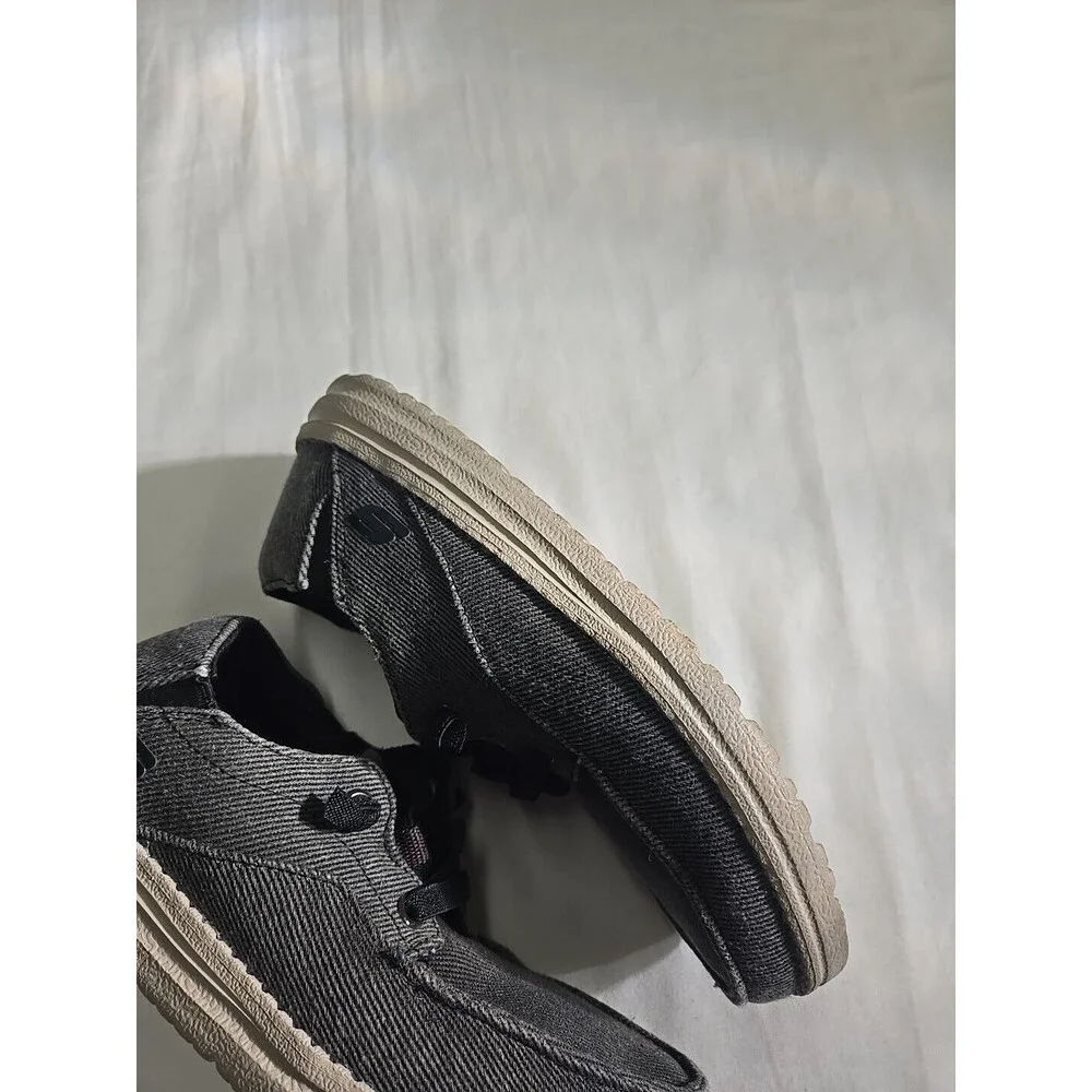 Skechers Boys‎ Melson Volgo Gray Black Slip On Sneakers Size US 1.5 Loafers